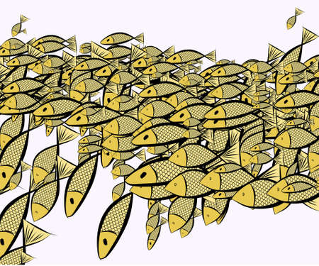 Illustrations of fish. Good for web page, wallpaper, graphic design, catalog, texture or background vector graphic.のイラスト素材
