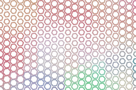 Color abstract hexagon pattern generative art background. Style of mosaic or tile. Vector...