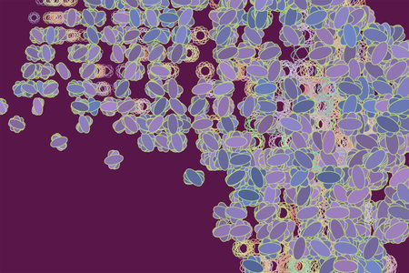 Color abstract oval & mixed pattern generative art background. Vector illustration graphic.