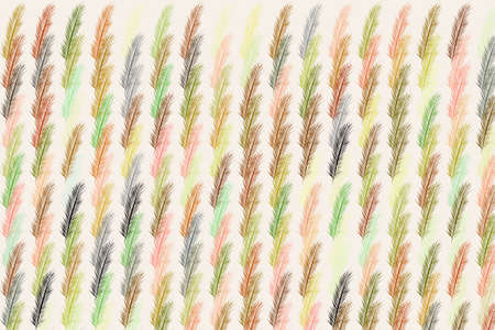 Decorative hand drawn feather illustrations. Good for design texture & background. Cartoon style vector graphic.のイラスト素材