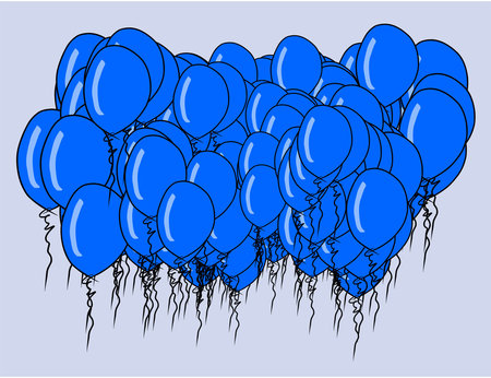Decorative hand drawn flying balloons art illustrations. Good for design texture & background. Cartoon style vector graphic.のイラスト素材