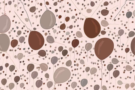 Illustrations of flying balloons. Good for web page, wallpaper, graphic design, catalog, texture or background. Cartoon style vector graphic.のイラスト素材