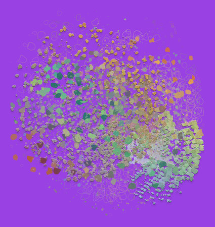 Color abstract pattern, generative blended messy shapes, art background.