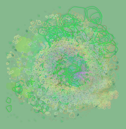 Abstract conceptual geometric blended messy shapes background. Good for web page, graphic design,...