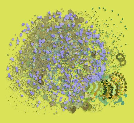 Abstract conceptual geometric blended messy shapes background. Good for web page, graphic design,...