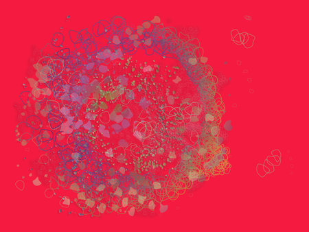 Color abstract pattern, generative blended messy shapes, art background.