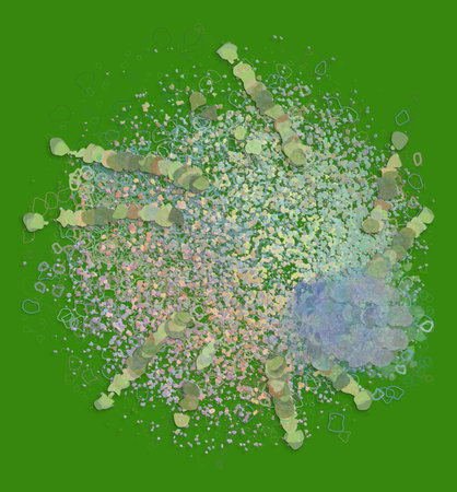 Abstract conceptual geometric blended messy shapes background. Good for web page, graphic design,...
