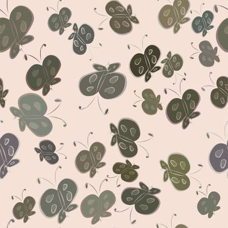 Seamless illustrations of butterfly. Good for web page, wallpaper, graphic design, catalog, texture or background. Cartoon style vector graphic.のイラスト素材