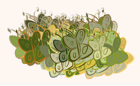 Abstract illustrations of butterfly, conceptual. Good for design background. Cartoon style vector graphic.のイラスト素材