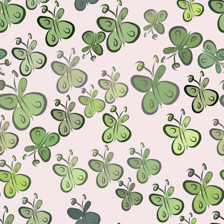 Seamless abstract illustrations of butterfly, conceptual. Good for design background. Cartoon style vector graphic.のイラスト素材