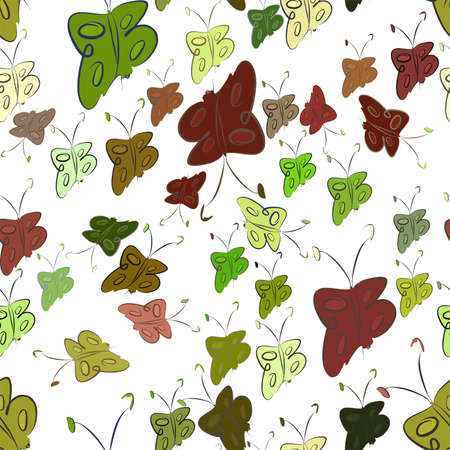 Seamless abstract illustrations of butterfly, conceptual. Good for design background. Cartoon style vector graphic.のイラスト素材