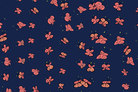 Abstract butterfly illustrations background. Cartoon style vector graphic.