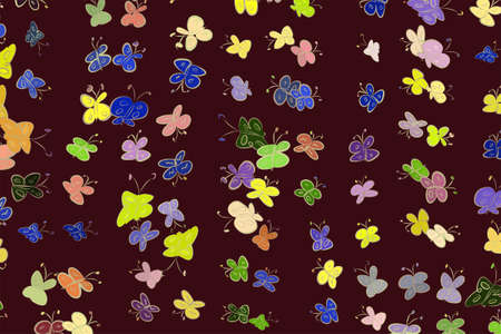 Abstract butterfly illustrations background. Cartoon style vector graphic.のイラスト素材