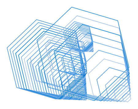 Color abstract hexagon geometric pattern generative art background. Vector illustration graphic.のイラスト素材