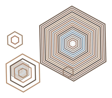 Color abstract hexagon geometric pattern generative art background. Vector illustration graphic.