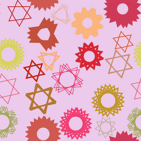 Seamless abstract colored geometric star pattern. Good for web page, wallpaper, graphic design, catalog, texture or background. Vector illustration graphic.のイラスト素材