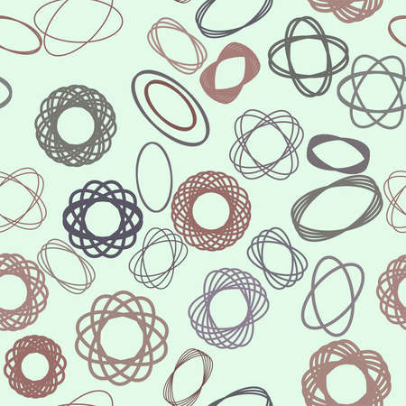 Seamless geometric Conceptual background oval & mixed pattern for design. Vector illustration graphic.のイラスト素材