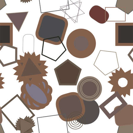 Seamless abstract conceptual geometric mixed pattern. Good for web page, graphic design, catalog, texture or background. Vector illustration graphic.のイラスト素材