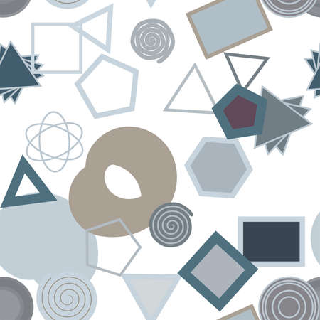 Seamless abstract conceptual geometric mixed pattern. Good for web page, graphic design, catalog, texture or background. Vector illustration graphic.のイラスト素材