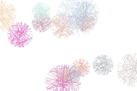 Background abstract geometric messy random line circles pattern for design. Vector illustration...