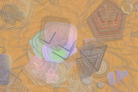 Blended messy shapes, abstract geometric background pattern.の写真素材