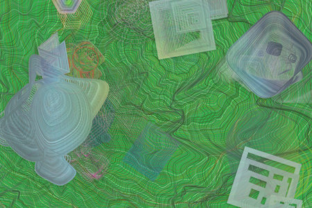 Artistic blended messy shapes background pattern abstract.