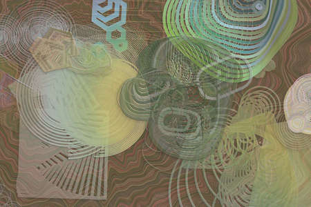 Color abstract pattern, generative blended messy shapes, art background.の写真素材