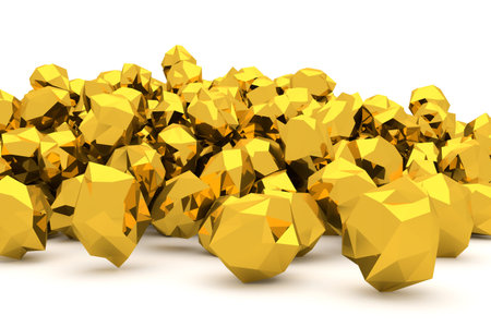 Bunch or pile of gold, modern style background isolated on white. Good for business conceptual...