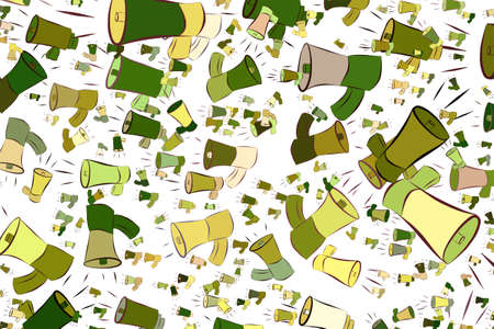 Loud speaker illustrations background abstract, hand drawn. Cartoon style vector graphic.のイラスト素材