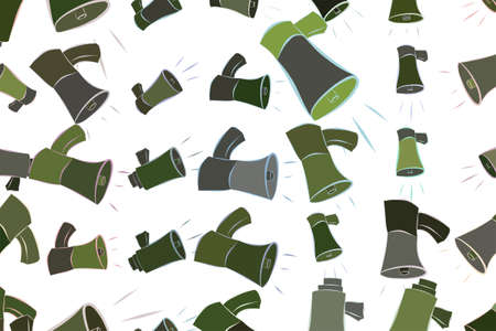 Abstract illustrations of loud speaker, conceptual. Good for design background. Cartoon style vector graphic.のイラスト素材