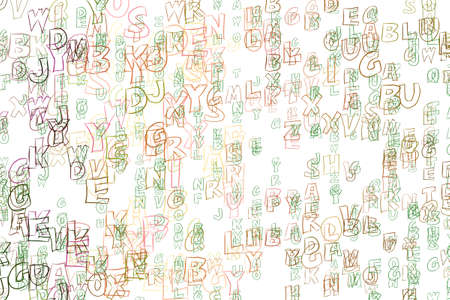 Background for web page, graphic design, catalog or texture. colorful alphabets letters. Cartoon style vector.のイラスト素材
