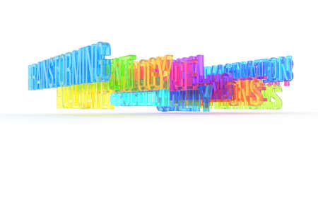 Brainstorming, business conceptual colorful 3D words. illustrations cgi typography, good for graphic design, wallpapers or booklets.の写真素材