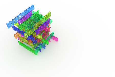 Idea mapping, Concept, business conceptual colorful 3D rendered words. CGI typography, good for design texture, background.の写真素材