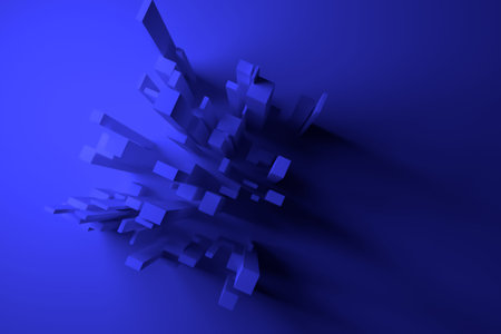 Colorful lighting, pillar block or shapre, for design texture or background. 3D rendering.