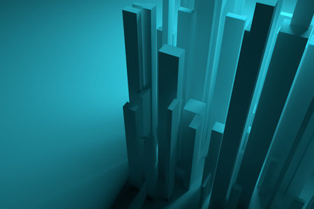 3D rendering. Colorful lighting, pillar block or shapre, for design texture or background.