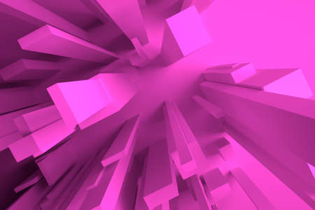3D rendering. Abstract block or shapre pillar, colorful lighting, for web page, graphic design, texture, background.の写真素材