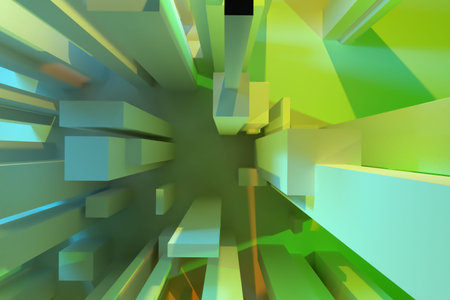 3D rendering. Background abstract, pillar block or shapre colorful lighting, for design & graphic...