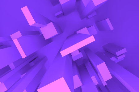 Colorful lighting, pillar block or shapre, for design texture or background. 3D rendering.