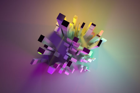 Background abstract, pillar block or shapre colorful lighting, for design & graphic resource. 3D...