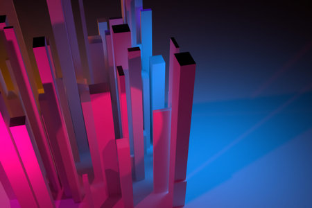 Background abstract, pillar block or shapre colorful lighting, for design & graphic resource. 3D...