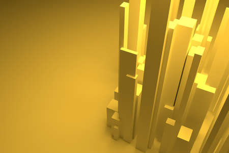 3D rendering. Colorful lighting, block or shapre, pillar. Decorative, illustrations. For design texture, background.の写真素材