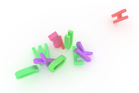 Background abstract CGI typography, good for design, alphabetic character for letter of ABC....