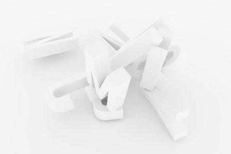 CGI typography, good for design texture or background, alphabetic character represent letter of ABC....