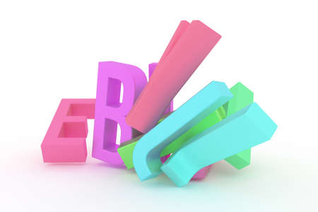 Letter of ABC, alphabetic character. Good for web page, wallpaper, graphic design, catalog, texture or background. Colorful 3D rendering. Backdrop, cgi, shape & learn.の写真素材