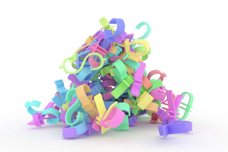 Money or profit, currency sign. Good for web page, wallpaper, graphic design, catalog, texture or background. Colorful 3D rendering. Random, creativity, dollar & style.の写真素材