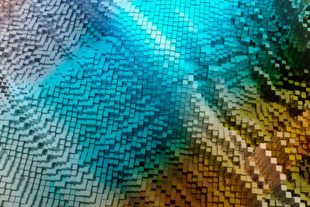 Colorful 3D rendering. Shape composition, blocks, geometric structure. Decorative, illustrations....
