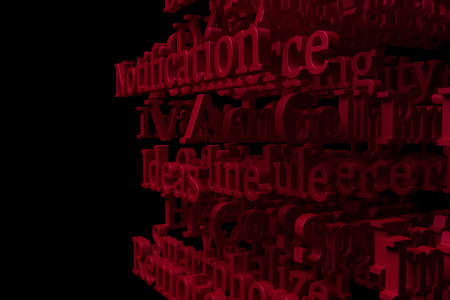 3D rendering. Background abstract, computer or IT related keywords CGI typography with dark backgroundの写真素材