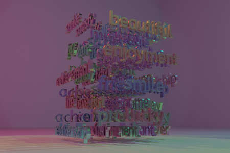 3D rendering. Background abstract, motivation related keywords cloud CGI typographyの写真素材