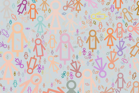 Sign of male or female abstract hand drawn background, texture or backdrop. Cartoon style vector.のイラスト素材