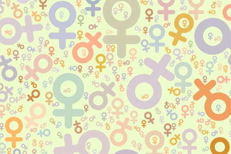 Conceptual background sign of male or female for design catalog or texture. Cartoon style vector.のイラスト素材